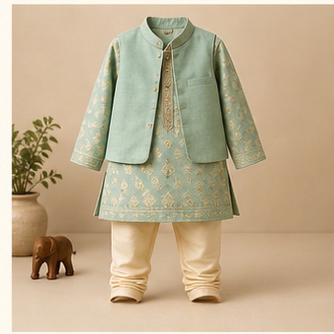 Festive Kids Kurta Jacket Set