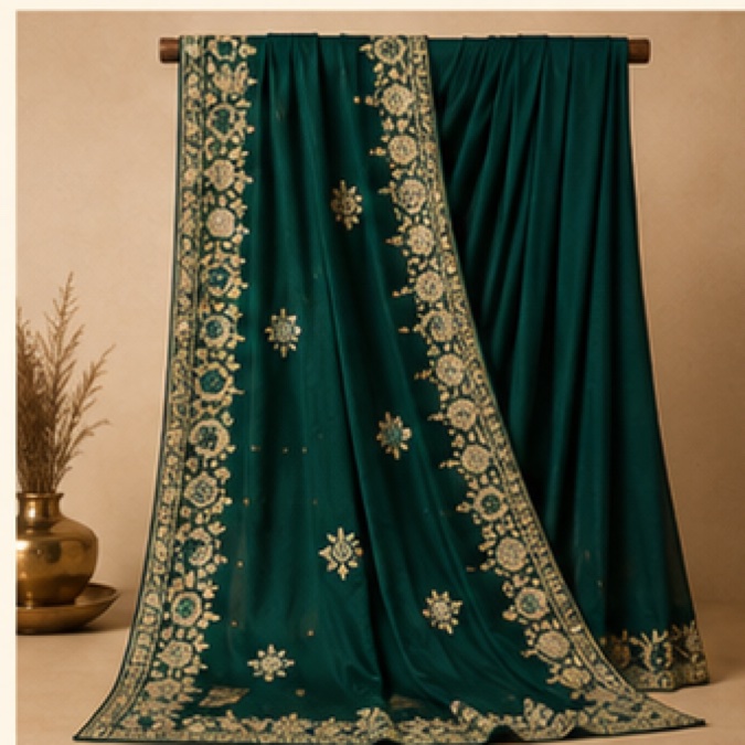 Emerald Zari Occasion Saree
