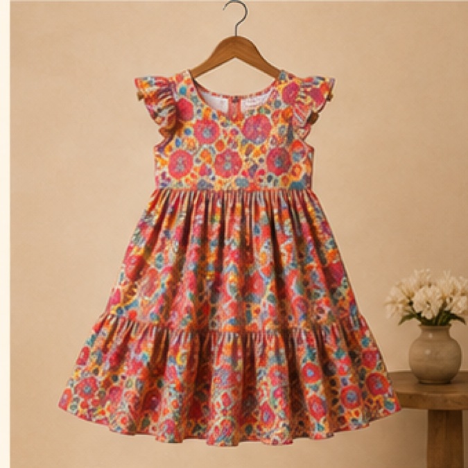 Floral Cotton Girls Dress