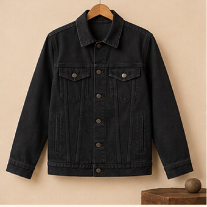 Black Denim Trucker Jacket